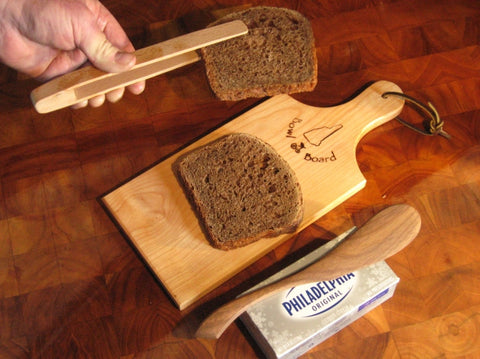 Toaster Tongs with Small Handled Board and Jam Spreader | New Hampshire Bowl and Board