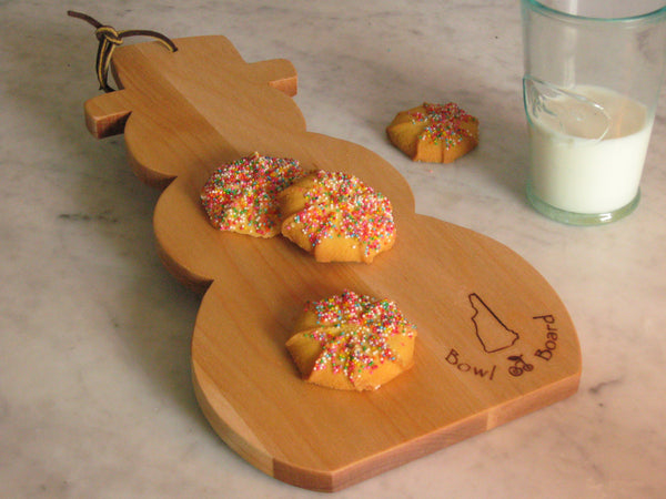 Snowman Cutting Board in Maple | New Hampshire Bowl and Board