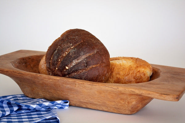 large wood bread bowl