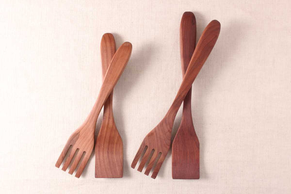 Wood Salad Servers Cherry in Two Sizes