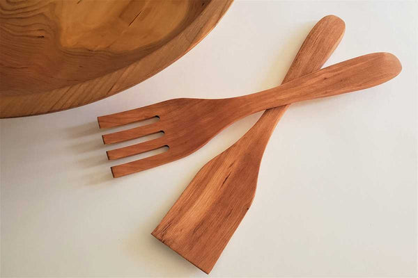 Wood Salad Servers Cherry in Two Sizes
