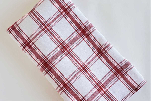 Dish Towel in Red and White