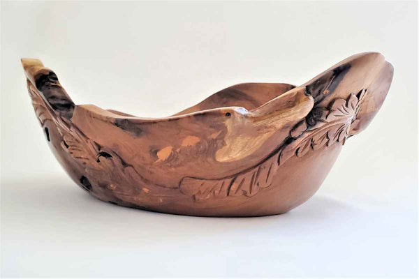 teak burl serving bowl