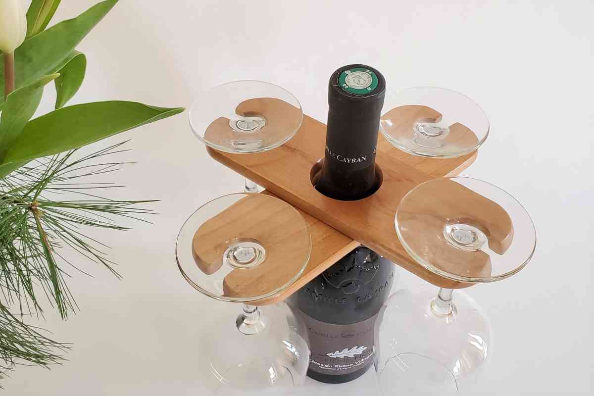 Wine Glass Drying Rack and Bottle Holder, Natural Wood Bamboo Wine Rack,Perfect  for Wine Lovers and Guests