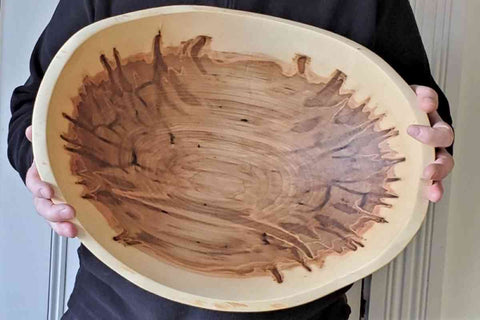 Large  Natural Wood Bowl Maple 19"