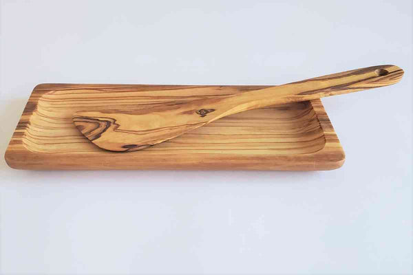 Rustic Olive Wood Condiment Tray