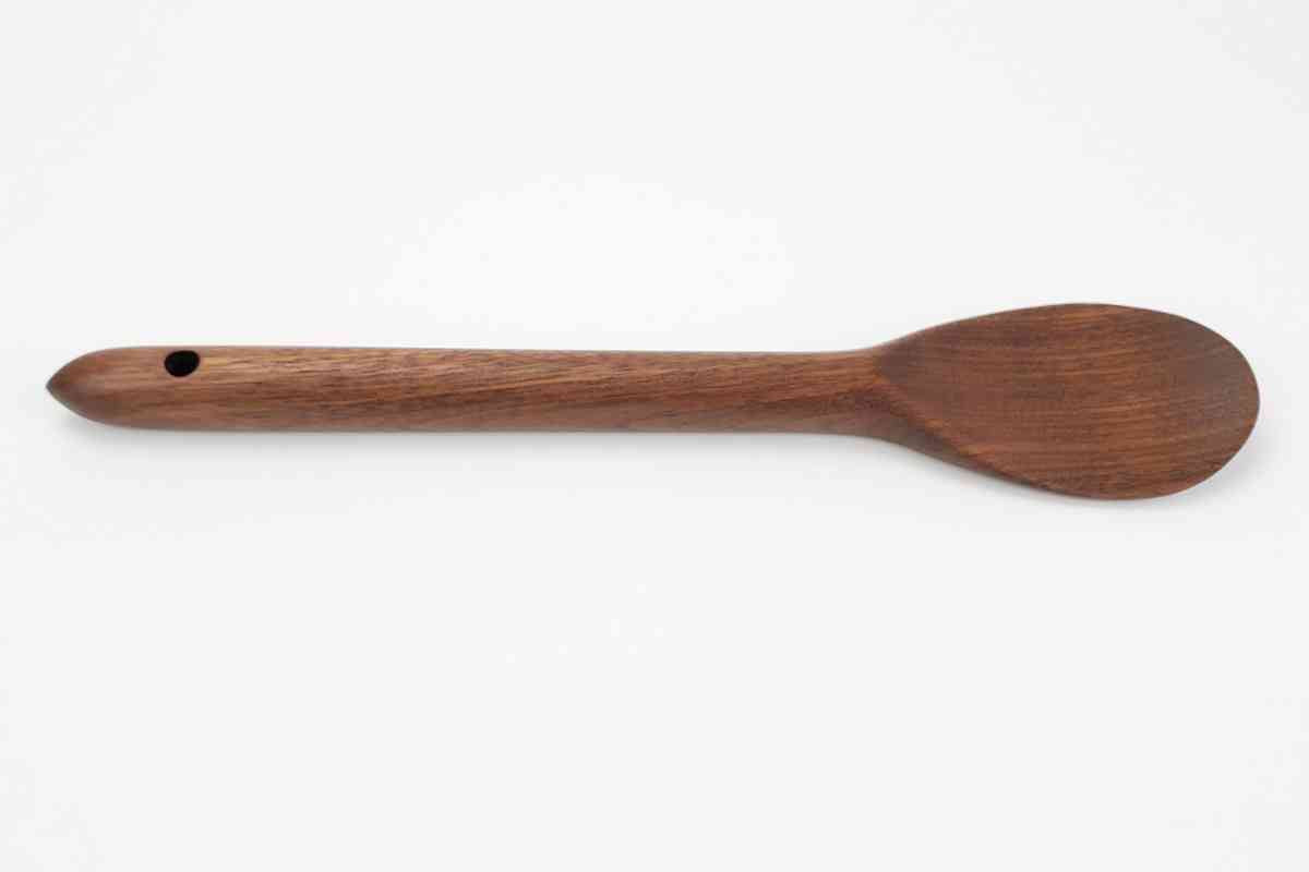 Dark Brown Walnut Small Spatula, Long Handle Wood Spatula