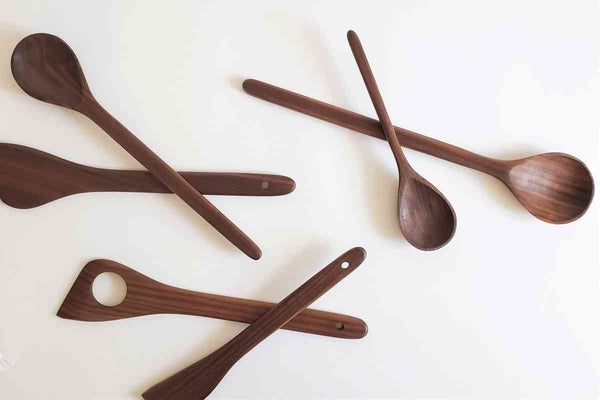 Walnut Wooden Spoon Set with Spatulas 6-PC Set