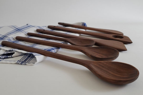 Dark Kitchen Utensils Walnut Wood
