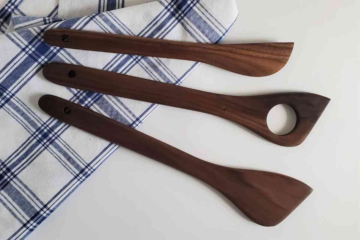 Left-Handed Wood Cooking Spatulas, NH Bowl and Board