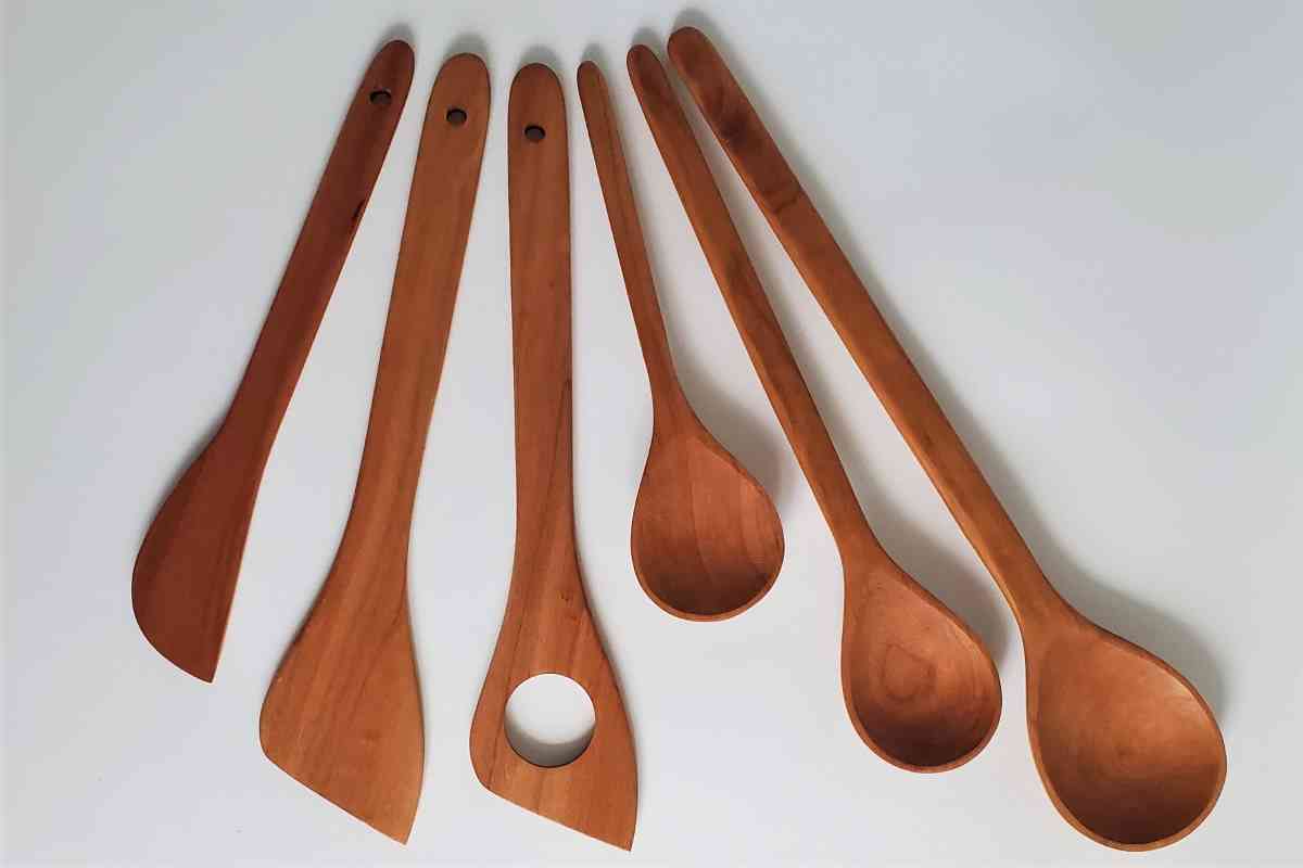 Wood Spoon and Wooden Spatula Set 6-PC Right or Left-Handed