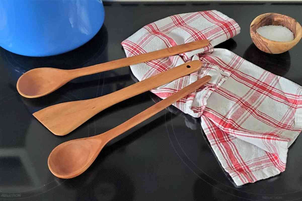 Wood Spatula & Cooking Spoons Best for Non-Stick Cookware