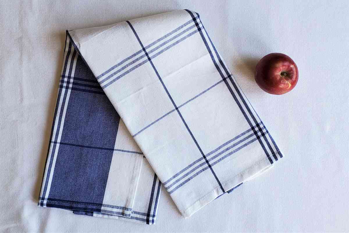 Dish Towel Blue and White Cotton, NH Bowl and Board