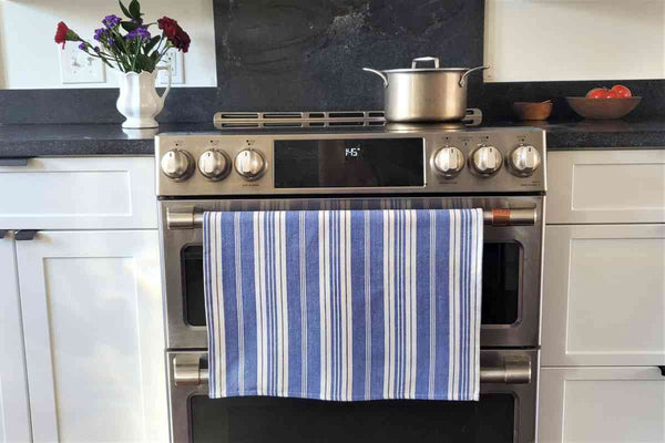 Dish Towel Blue Striped Bistro