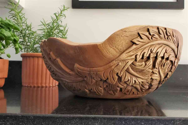 Arts and Crafts Teak Wood Bowl