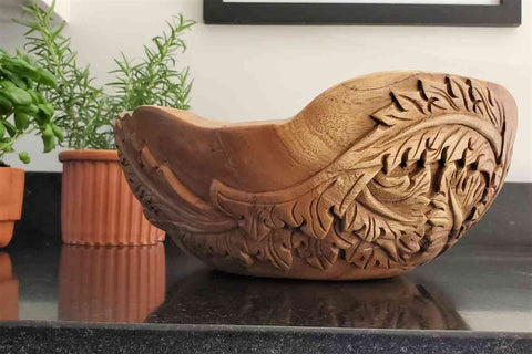 Arts and Crafts Teak Wood Bowl