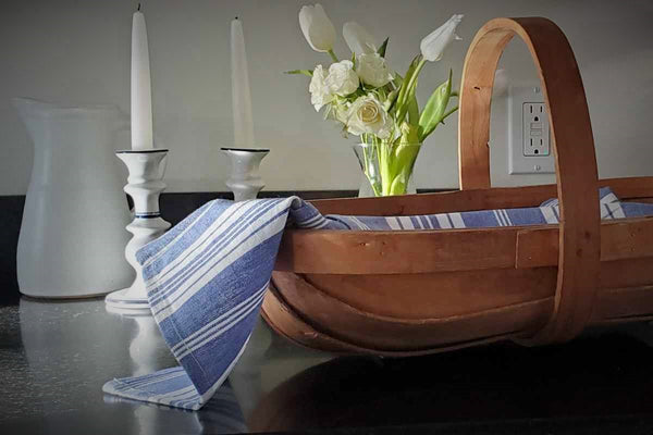 Dish Towel Blue Striped Bistro