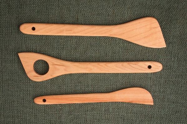 Handmade wood spatulas and wood spreader