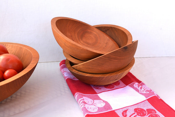 Wood Salad Serving Bowl - Cherry 7"