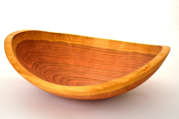Medium 12" Cherry Salad Bowl Live Edge (4-6 Servings) | New Hampshire Bowl and Board