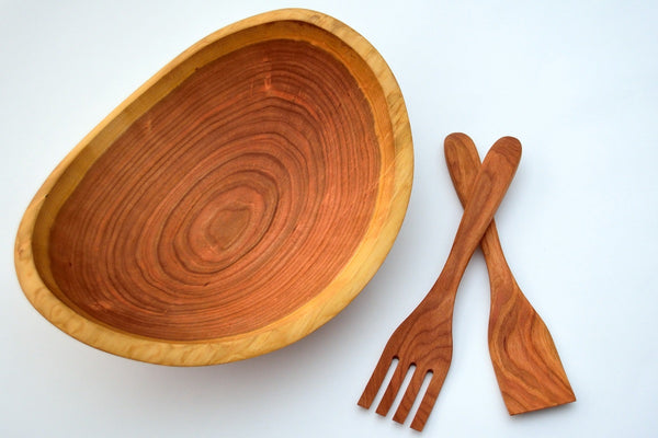live edge cherry serving bowl