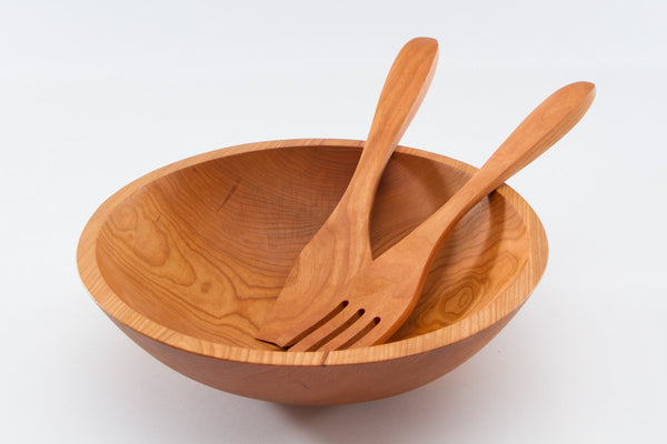 Salad Bowl Wedding Gift in Cherry 12" (Serves 4) | New Hampshire Bowl and Board
