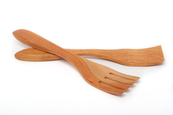 cherry wood salad servers