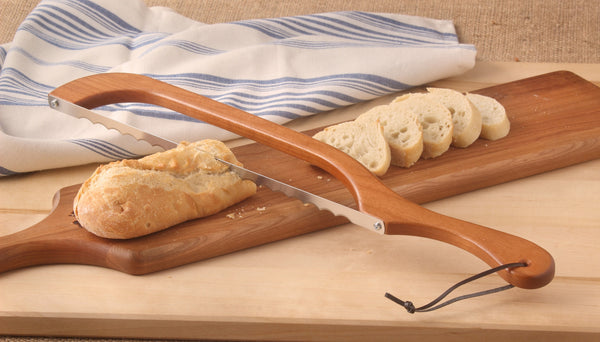 Left Handed Wood Fiddle Bow Bread Knife The Original | New Hampshire Bowl and Board