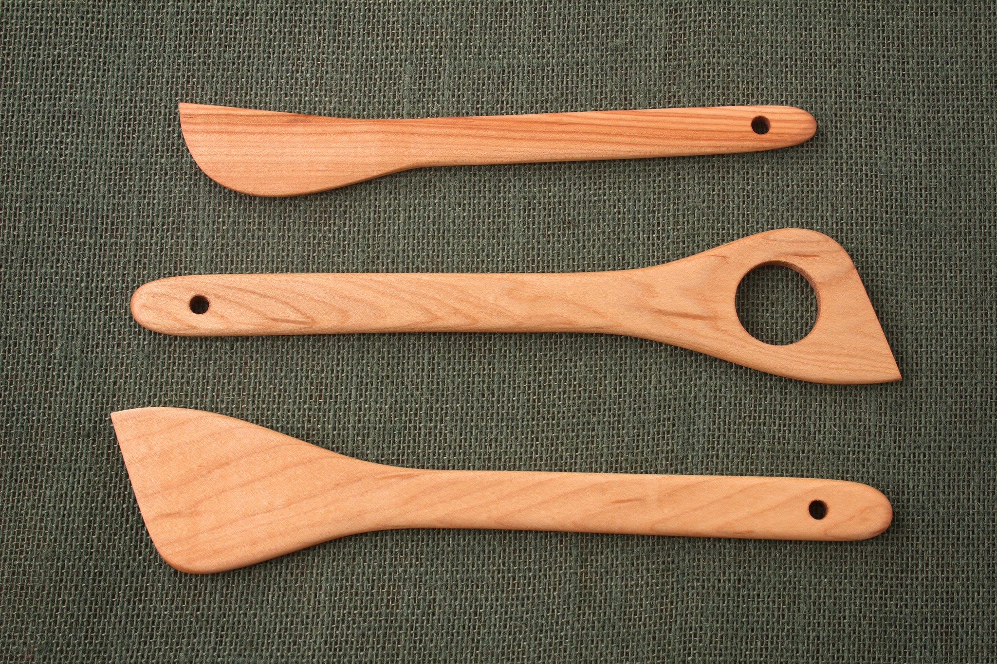 Left Handed Wooden Cooking Utensil Set from Morel Wood Carving