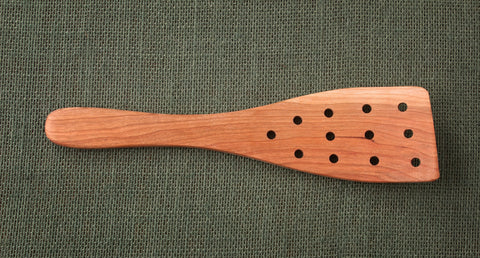 Cherry Wood Spatula with 12 Holes | New Hampshire Bowl and Board