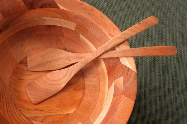 14" Cherry Sonoma Bowl Unusual Design 7-PC Set | New Hampshire Bowl and Board