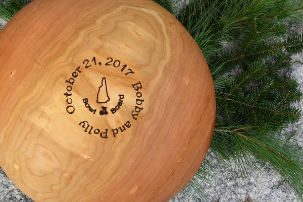 personalized engraving on wood bowl