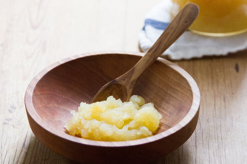 Wood baby spoon and baby bowl