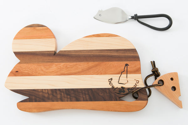 Large Mouse Cheese Board Gift with Free Mouse Spreader | New Hampshire Bowl and Board