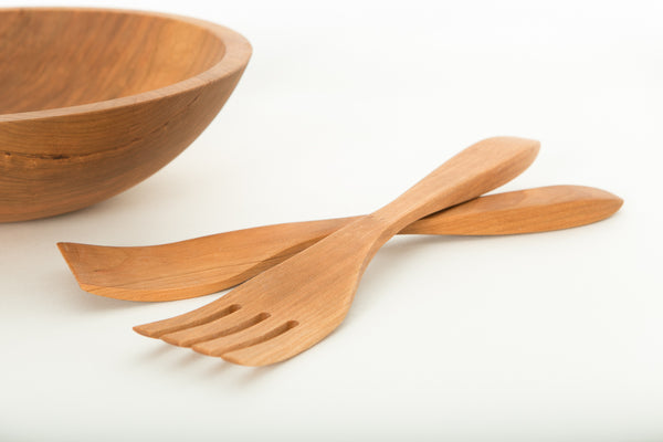 Wood Salad Servers Cherry in Two Sizes