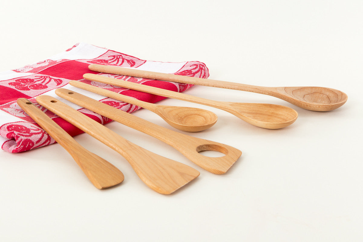 Wood Spoon and Wooden Spatula Set 6-PC Right or Left-Handed