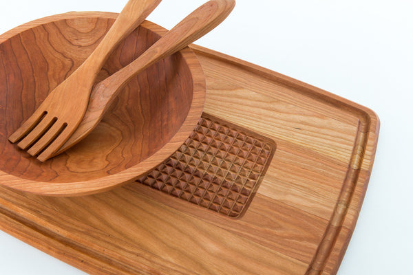 Salad Bowl and Non-Skid Board FREE Salad Servers | New Hampshire Bowl and Board