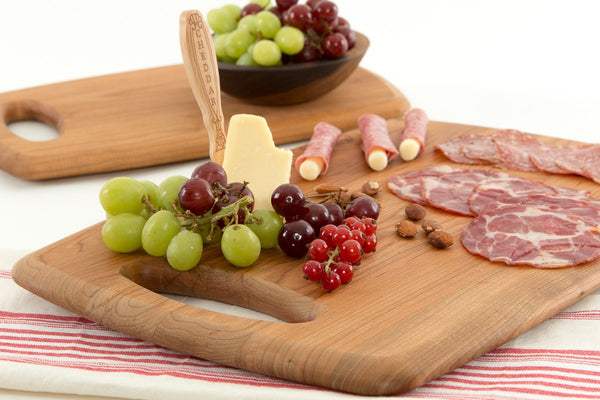 cherry serving board with handle