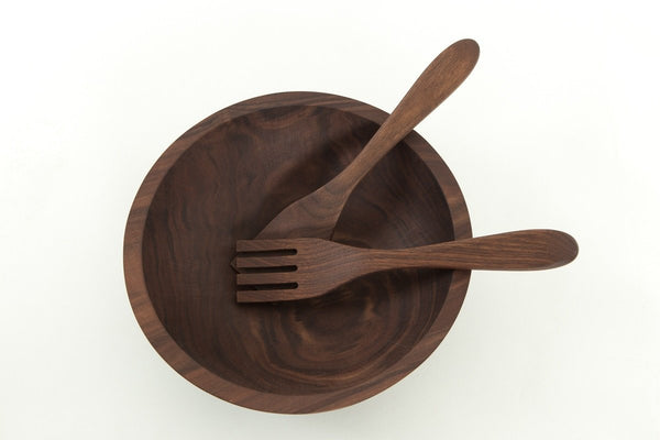 walnut salad servers