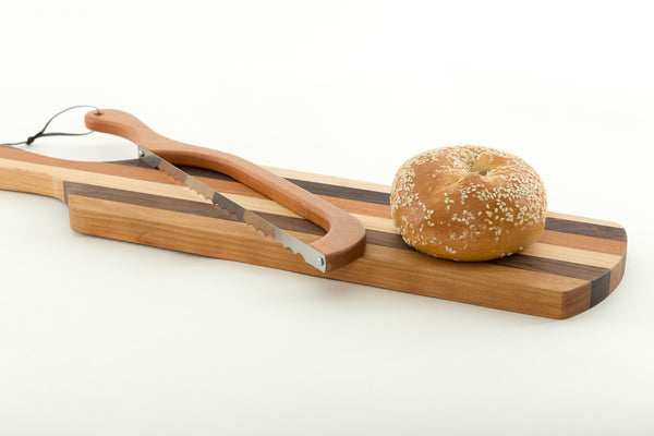Handled Cheese Board Our Signature Design Hides Knife Marks | New Hampshire Bowl and Board