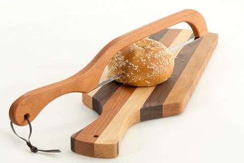 Handled Cheese Board Our Signature Design Hides Knife Marks | New Hampshire Bowl and Board