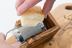 Carved Olive Wood and Stainless Steel Cheese Grater — Broders