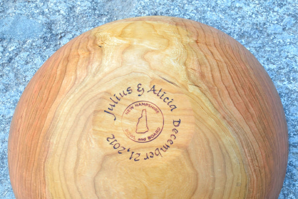 big personalized cherry wood bowl
