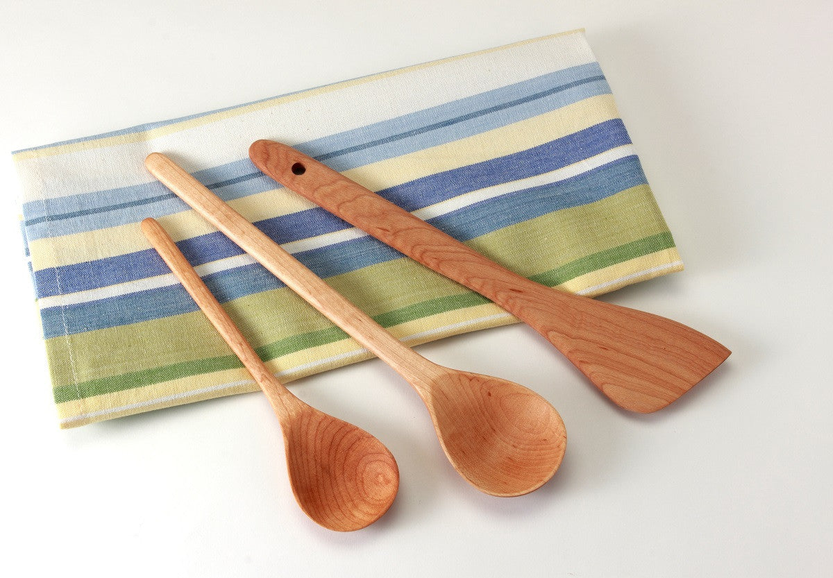 Left-Handed Wood Spatula and Cook Spoons 3-PC Set