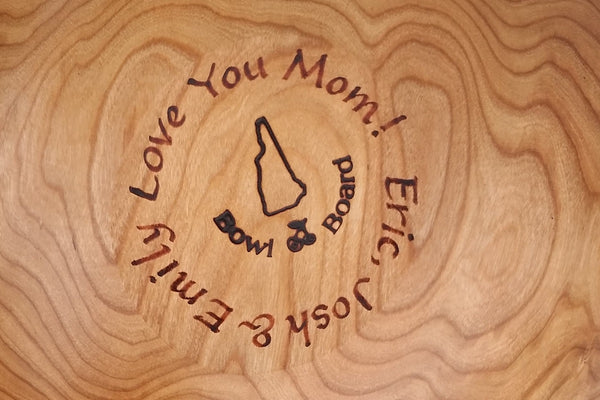 Personalized Cherry Salad Bowl Available in 3 Sizes | New Hampshire Bowl and Board