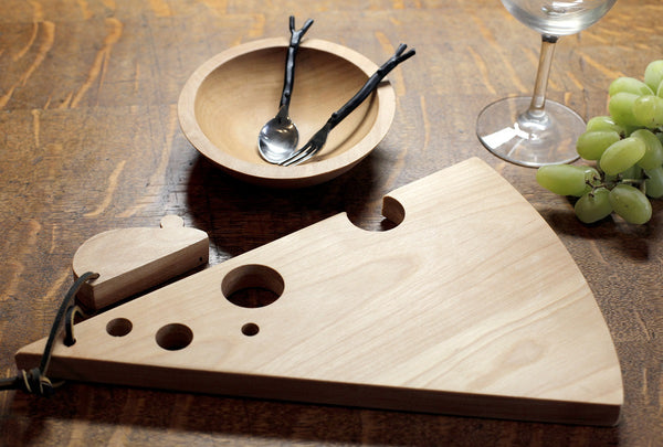Wood Swiss Cheese Cutting Board | New Hampshire Bowl and Board
