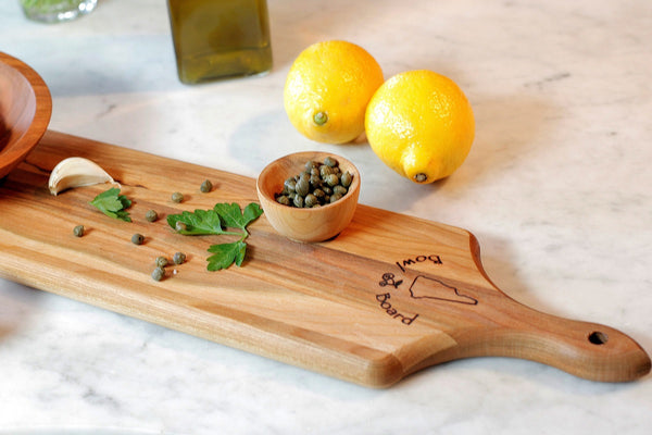 Handled Wood Cheese Board Corporate Gift | New Hampshire Bowl and Board