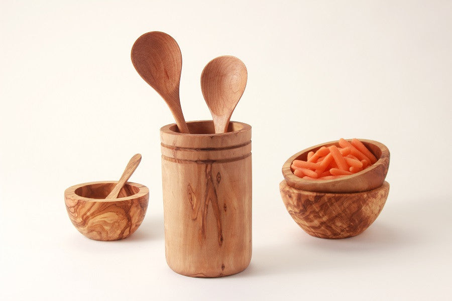 Kitchen Towels and Olive Wood Spoon Gift